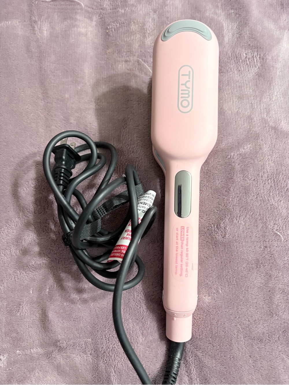 Pink Portable Hair Brush Straightener - Pink